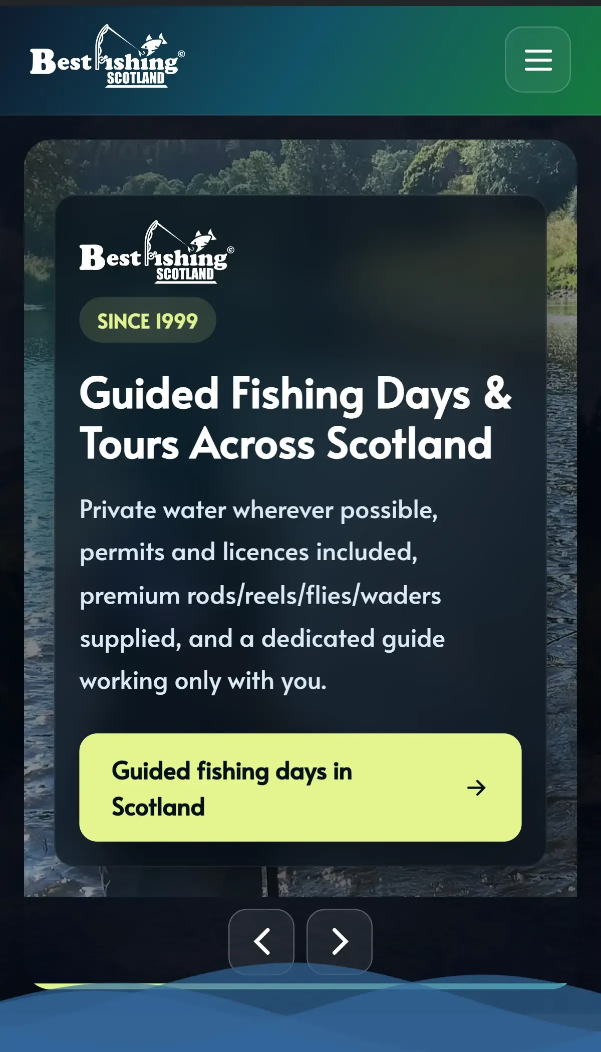 Best Fishing Scotland website example