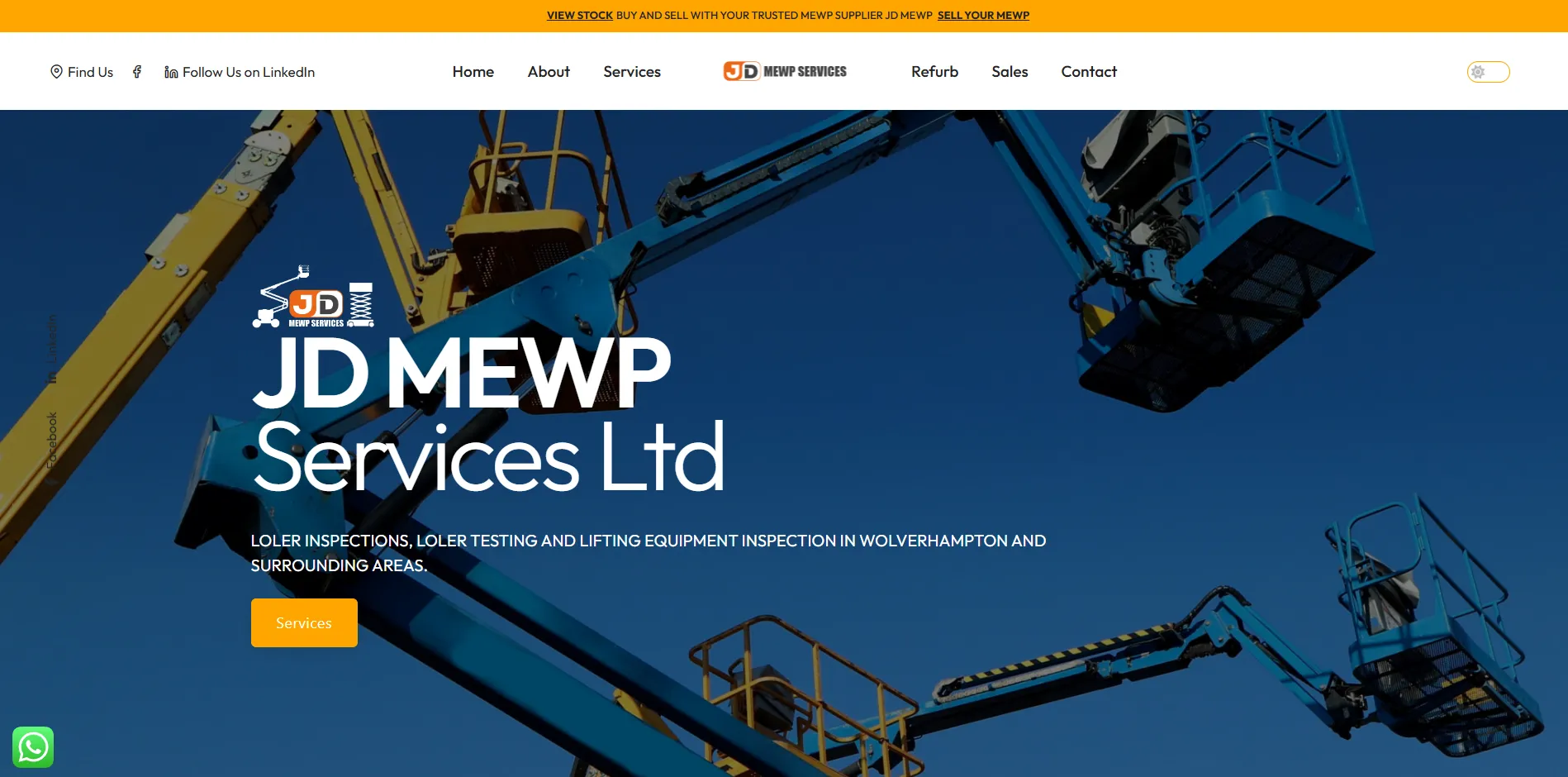 JD MEWP website homepage preview