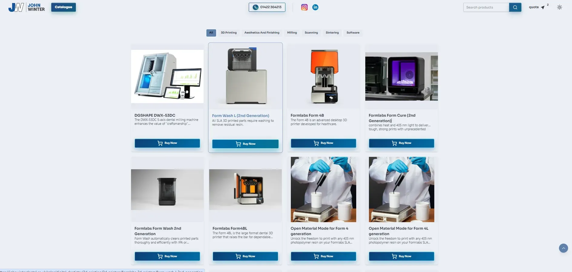 Desktop view of the John Winter Dental website