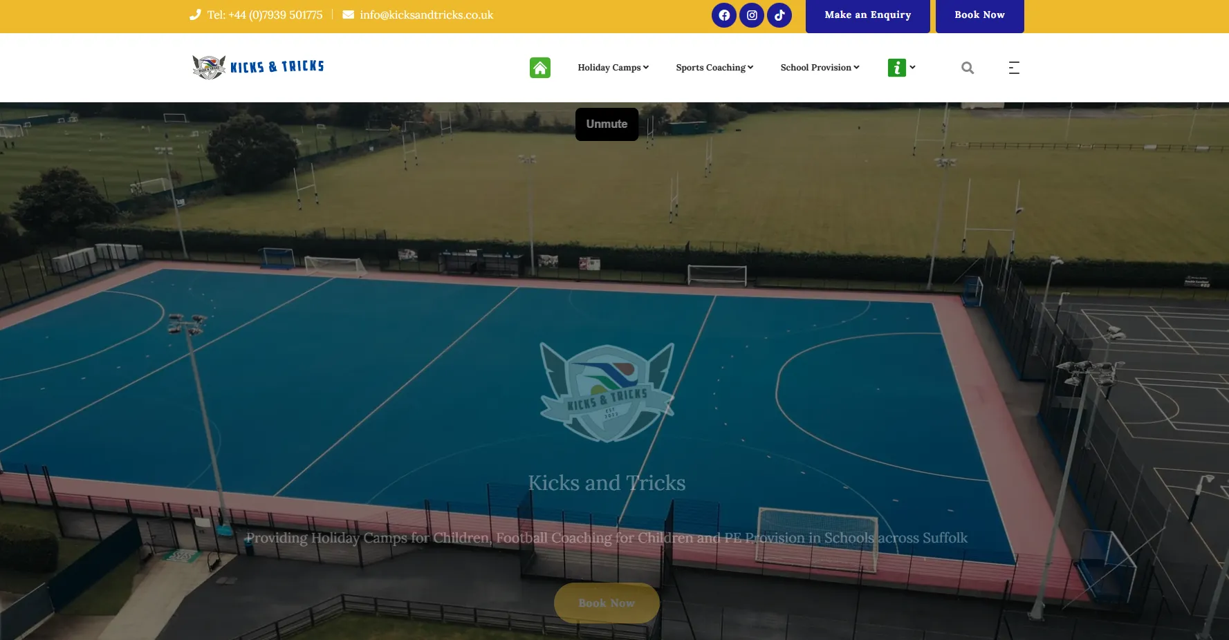 A screenshot of https://kicksandtricks.co.uk/