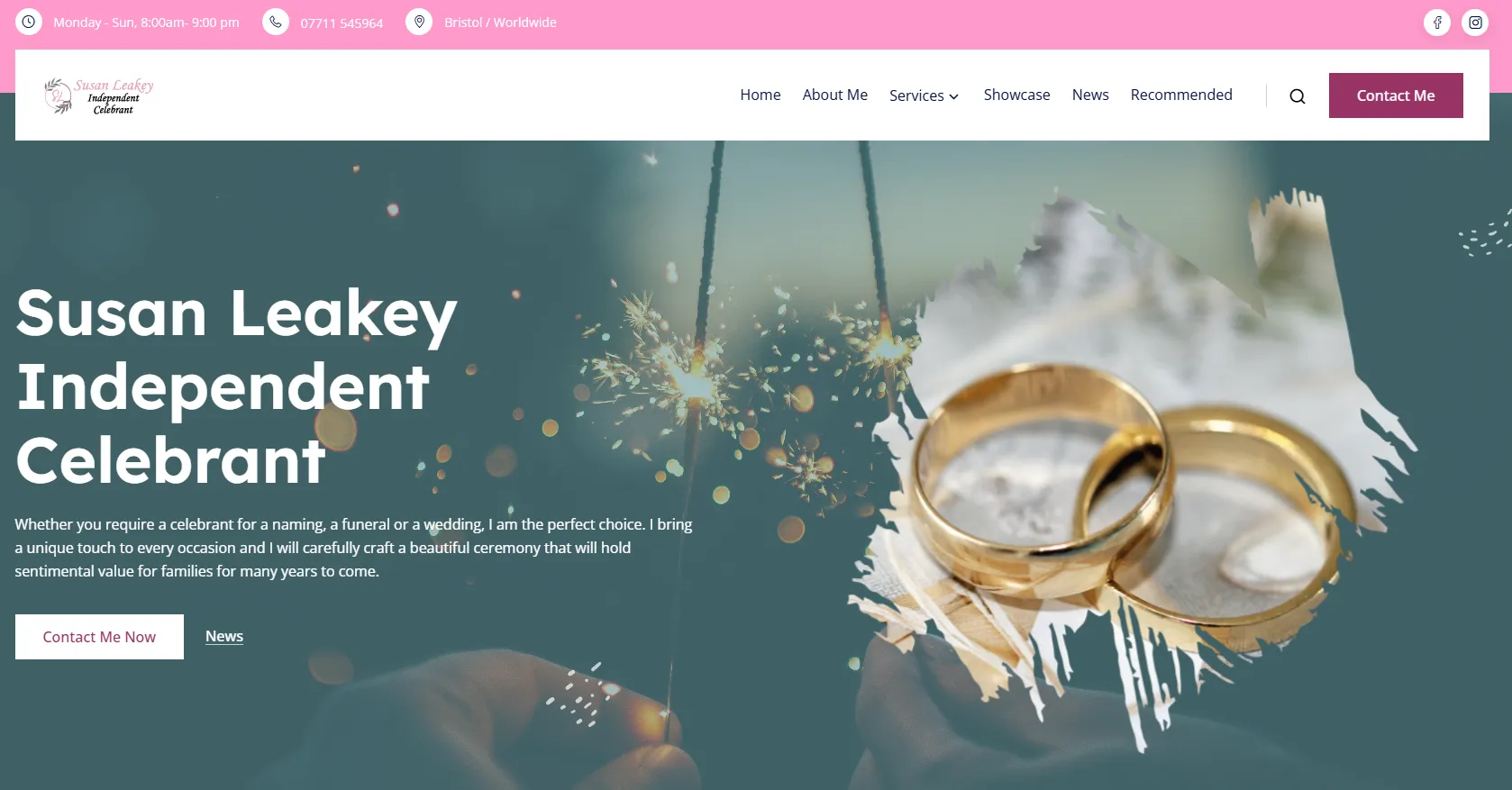 A screenshot of https://susanleakey.co.uk/